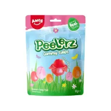  Amos Peelerz Tulips tulipán alakú hámozható gumicukor 65g csokoládé és édesség