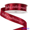  &amp;#34;Boldog Születésnapot!&amp;#34; feliratos szatén szalag 20mm x 20m - Bordó