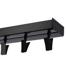 AMS AMS Műanyag mennyezeti függönysín szett (1 soros) csipesszel, fekete - 210 cm karnis, függönyrúd