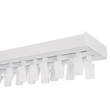 AMS AMS Műanyag mennyezeti függönysín szett (2 soros) csipesszel, fehér - 250 cm karnis, függönyrúd