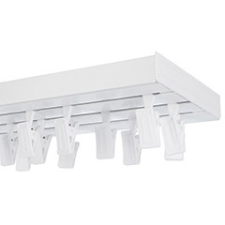 AMS AMS Műanyag mennyezeti függönysín szett (3 soros) csipesszel, fehér - 210 cm karnis, függönyrúd