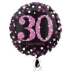 Amscan-Anagram Fólia Lufi - 30-as Happy Birthday fekete-pink-lila - 45 cm