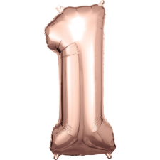 Amscan Europe GmbH Amscan felfújható fólia szám, rosegold, 86cm, 1 party kellék