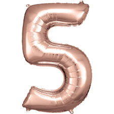 Amscan Europe GmbH Amscan felfújható fólia szám, rosegold, 86cm, 5 party kellék