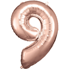 Amscan Europe GmbH Amscan felfújható fólia szám, rosegold, 86cm, 9 party kellék