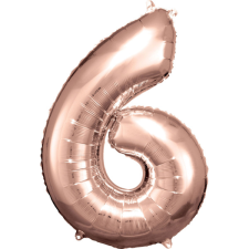 Amscan Europe GmbH Amscan felfújható fólia szám, rosegold, 88cm, 6 party kellék