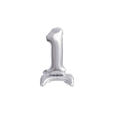 Amscan Europe GmbH Amscan felfújható fólia szám talppal, ezüst, 38cm, 1 party kellék