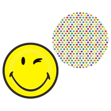Amscan Europe GmbH AMSCAN papírtányér, 23cm, 8db, 2-féle, SmileyWorld tányér és evőeszköz