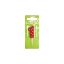 Amscan Europe GmbH Amscan számgyertya 1, 6cm, piros, pöttyös party kellék