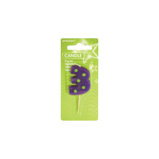 Amscan Europe GmbH Amscan számgyertya 3, 6cm, lila, pöttyös party kellék