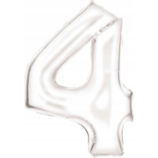 Amscan Lustre White, Fehér 4-Es Szám Fólia Lufi 86 cm (9917296) party kellék