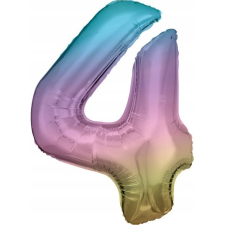Amscan Óriás Szám Fólia Lufi - 4-es, 86 cm, Pasztell Szivárvány (9909702) party kellék