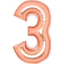 Amscan Rose Gold 3-as Szám Fólia Lufi 66 cm (9913218) party kellék