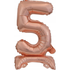 Amscan Rose Gold Mini 5-ös Szám Fólia Lufi Talppal 38 cm (9911738) party kellék