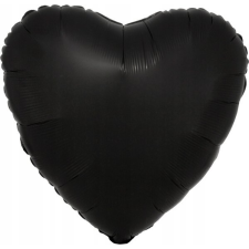 Amscan Silk Black Szív Fólia Lufi 43 cm (615282) party kellék