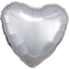 Amscan Szív Fólia Lufi - 43 cm, Ezüst (0194099082877) party kellék