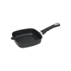 AMT Gastroguss négyzet alakú serpenyő, indukcióra alkalmas, hossz: 200 mm, grill alj