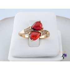  Anada antiallergén piros köves gyűrű-18K gyűrű