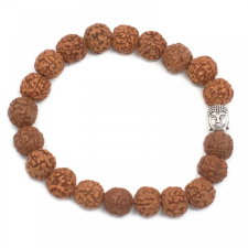 Ancient Rudraksha Mala Karkötő - 4 arcú rudraksa / 4 mukhi rudraksha - Barna karkötő