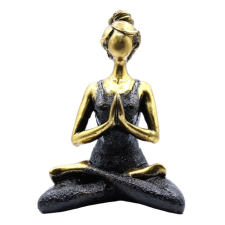 Ancient Yoga Lady Szobrocska - Bronz & Fekete 24cm dekoráció