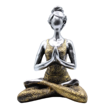 Ancient Yoga Lady Szobrocska - Ezüst &amp; Arany 24cm dekoráció