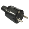 Anco 321211 16A 250V IP20 földelt PVC dugvilla vezeték védővel - Fekete (321211)