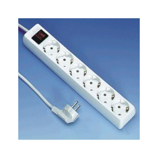 Anco Elosztó kapcsolóval 6-os 3m vezetékkel fehér villanyszerelés