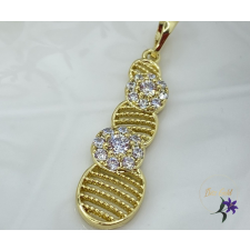  Anda antiallergén egyedi mintás különleges medál cirkónia kövekkel 14K medál