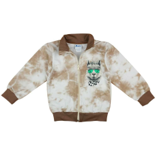 Andrea Kft. Cipzáras batikolt fiú kardigán láma mintával 98 (01098)