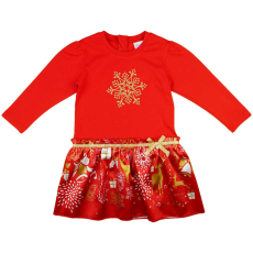 Andrea Kft. Hosszú ujjú kislány ruha karácsonyi mintával