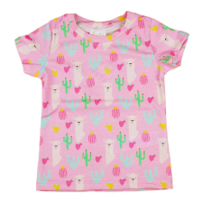 Andrea Kft. Láma mintás kislány bébi rövid ujjú póló babapóló, ing