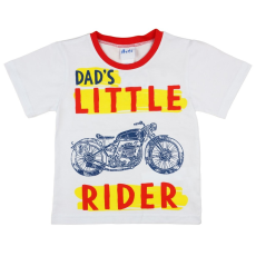 Andrea Kft. Motoros kisfiú fehér pamut póló 20912009104