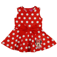 Andrea Kft. Pöttyös, pörgős kislány nyári ruha fehér masnival, Minnie egérrel