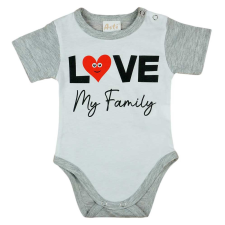 Andrea Kft. &quot;Love my family&quot; feliratos rövid ujjú baba body fehér kombidressz, body