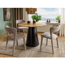  Angel Kerek Tölgy Étkezőasztal Matt Fekete Lábbal bútor