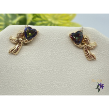  Angéla  antiallergén bedugós angyal fülbevaló színváltós kővel 18K fülbevaló