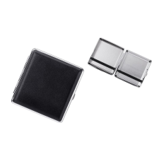 Angelo cigaretta tárca 20 szál cigarettának, fekete bőr borítással cigaretta tárca