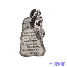 Angyal kőtáblával, idézettel 12x9cm - Ez a gyertya… dekorációs kellék