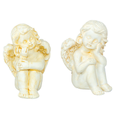  Angyal poly ülő sárgás M6cm dekorációs kellék
