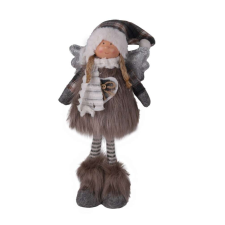  Angyalka Kockás Sapiban Sállal Álló karácsonyi dekoráció
