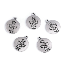  Angyalkás fityegő, medál - 5db/csomag rövidáru