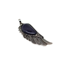 Angyalszárny medál fém Goldstone kék 2x6cm medál
