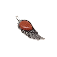 Angyalszárny medál fém Goldstone vörös 2x6cm medál