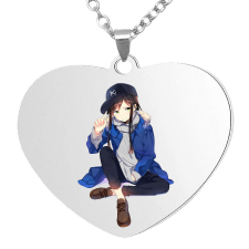 Anime cool girl medál lánccal, választható több formában és színben medál