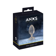 Anos Metal (3,8cm) - fémkalitkás anál dildó (ezüst) anál