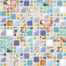 ANRO Wall Flexpanel PVC falburkoló lap - Kagylós part (Mosaic Lagoon) tapéta, díszléc és más dekoráció