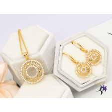  Antiallergén Georgina szett nyaklánc-fülbevaló-18k CMJ ékszer szett