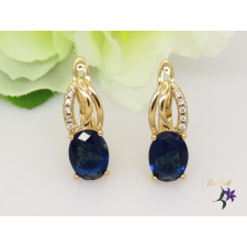  Antiallergén kék köves fülbevaló Alizanna-18K fülbevaló