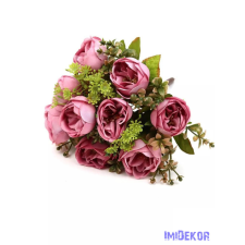  Antik 9 fejes peónia csokor 31 cm - Pink dekoráció