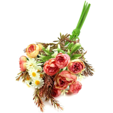  Antik barack színű boglárkacsokor műzölddel. Hossza kb. 38 cm dekorációs kellék